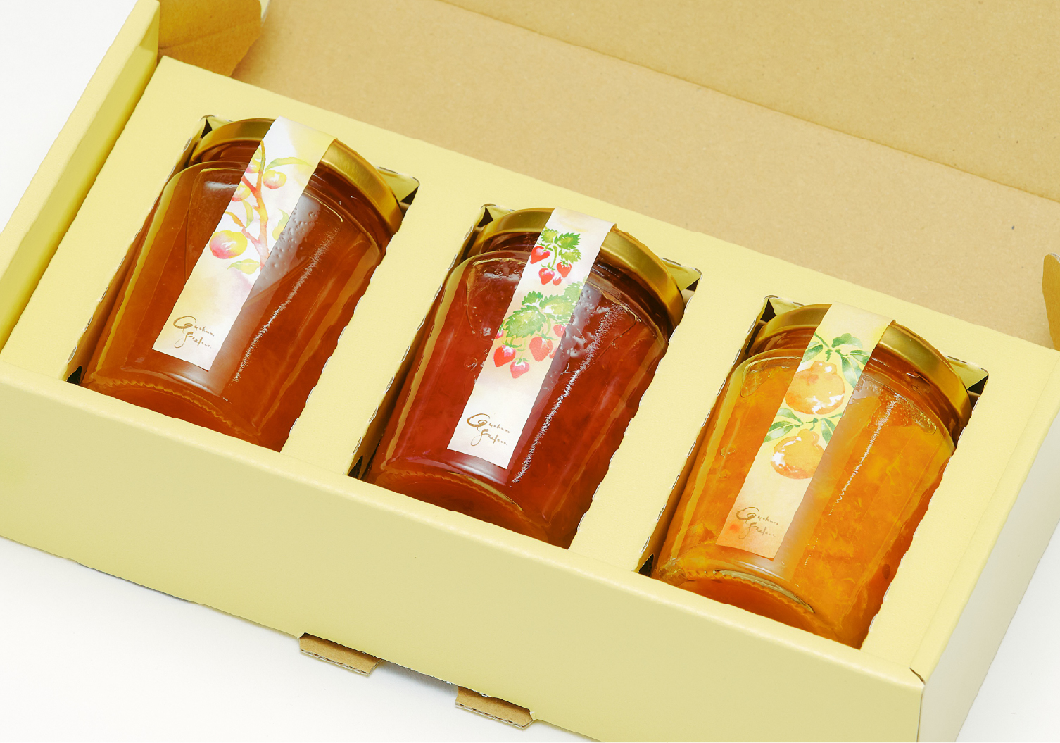 不知火マーマレード(1本)＆ハニーローザコンフィチュール(1本)＆ゆうべに(いちご)コンフィチュール(1本)セット